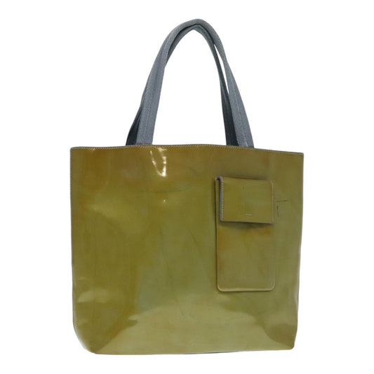 Luxury Prada Hand Bag Enamel Lime Yellow  91019