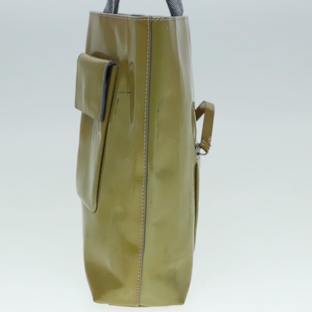 Luxury Prada Hand Bag Enamel Lime Yellow  91019