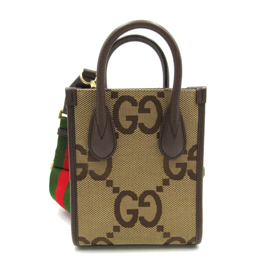 Luxury Gucci Trending 2025 Jumbo GG Mini tote Canvas Shoulder bag GG canvas Leather Brown Beige