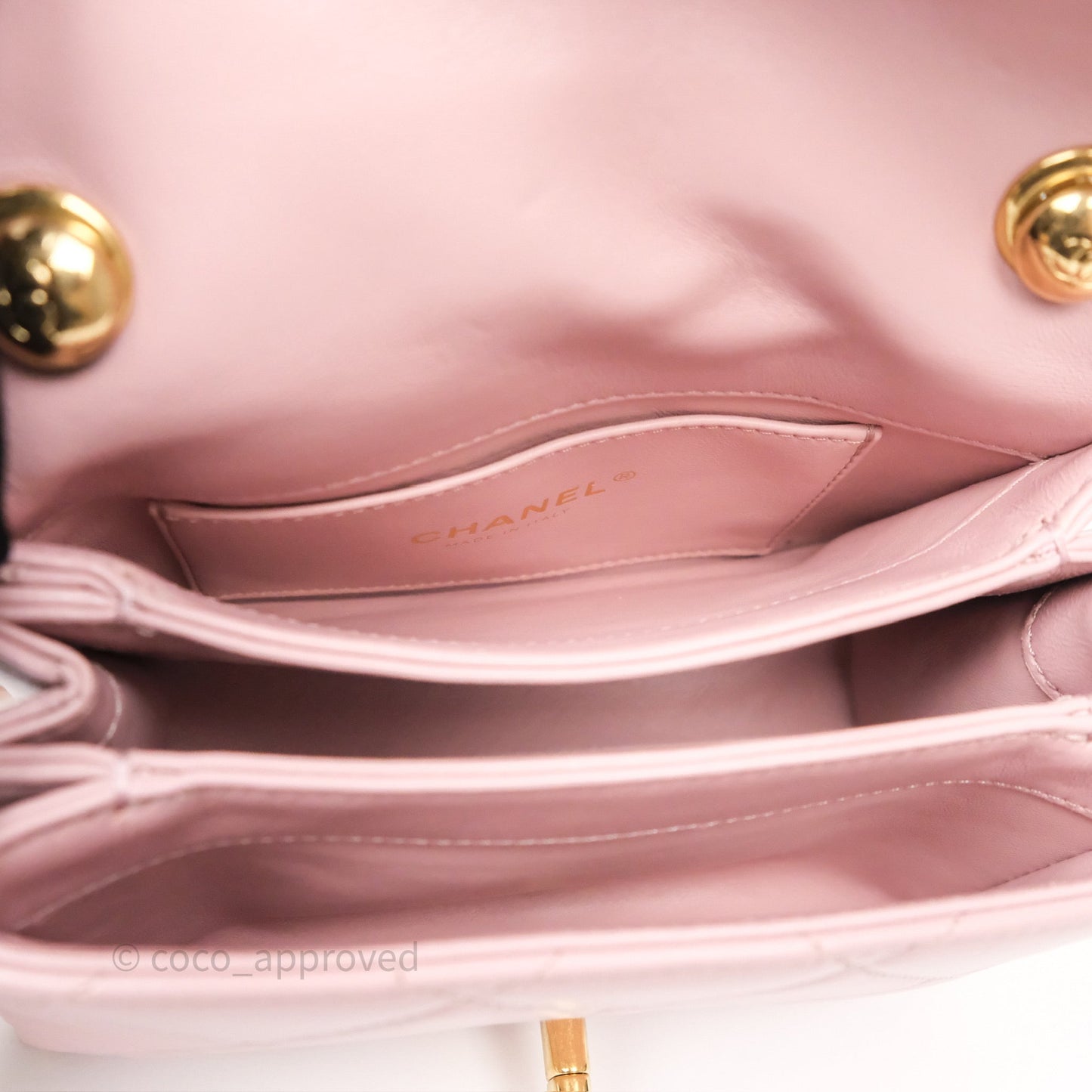 Chanel Mini Color Match Flap Quilted Pink Lambskin Aged Gold Hardware