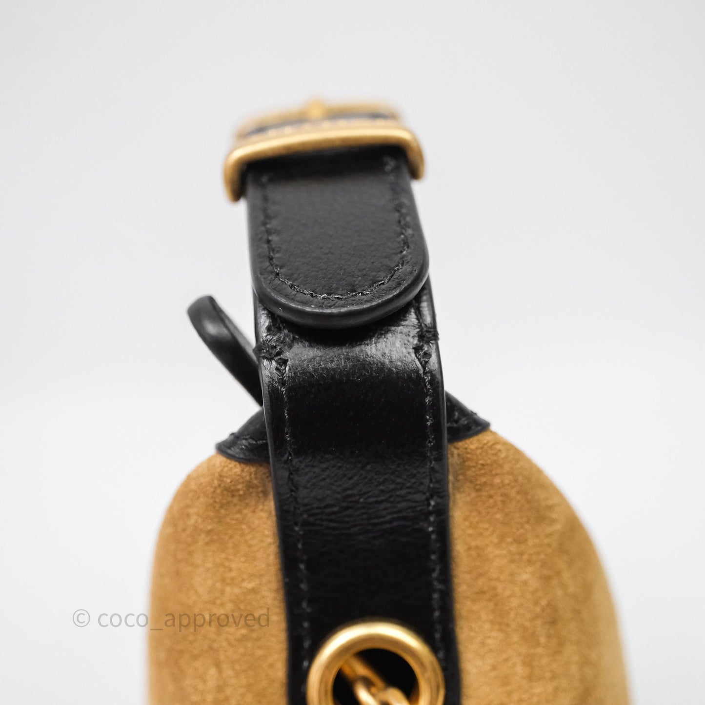 Chanel Hobo with Chain Brown Suede/ Black Calfskin Gold Hardware