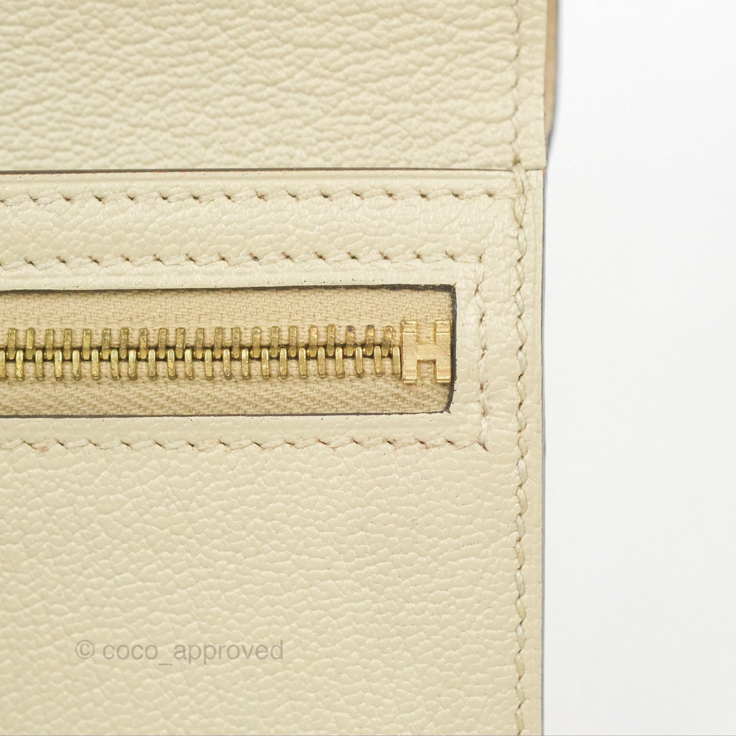 Hermes Bearn Compact Wallet Parchemin Autruche Gold Hardware