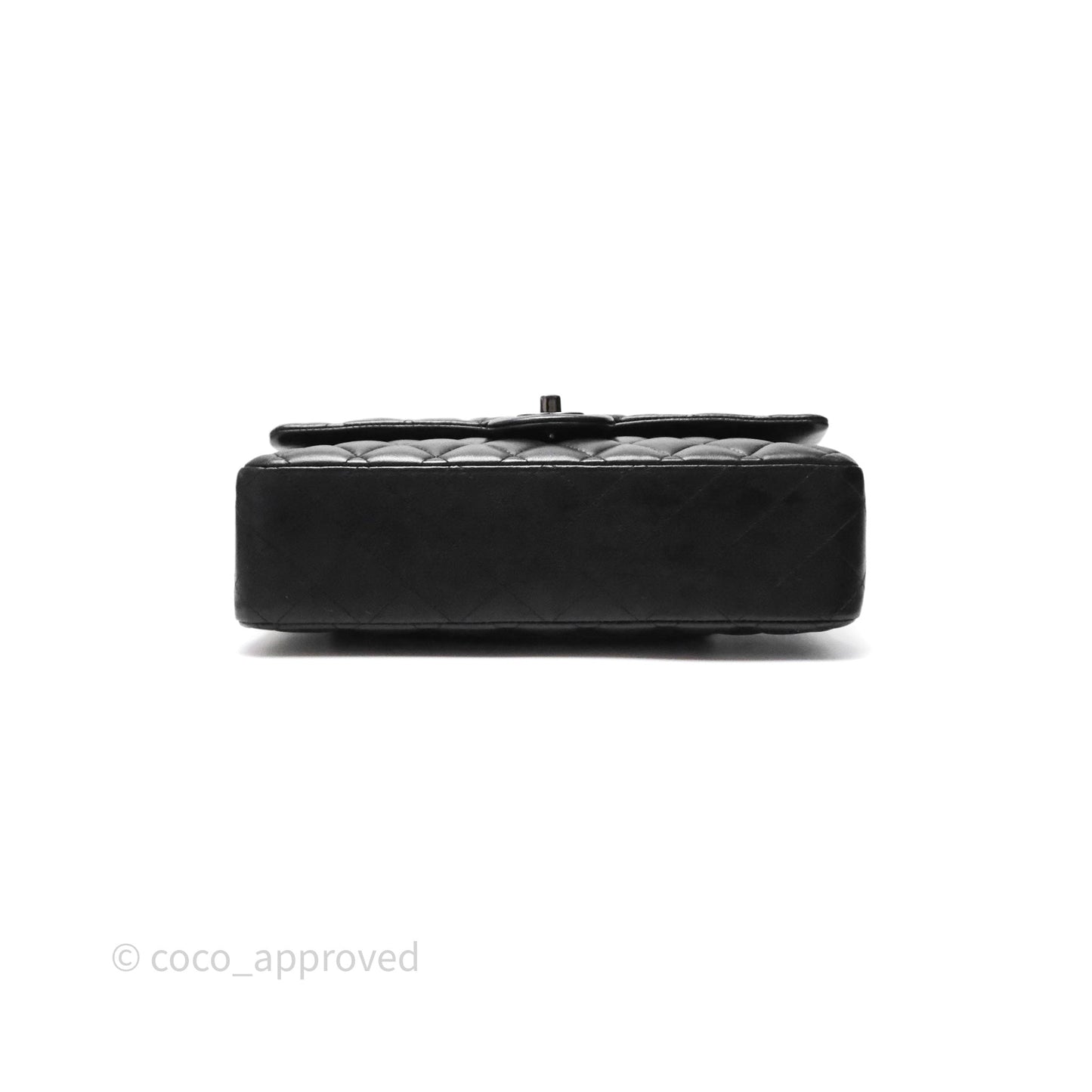 Chanel Classic Quilted M/L Medium Double Flap So Black Lambskin