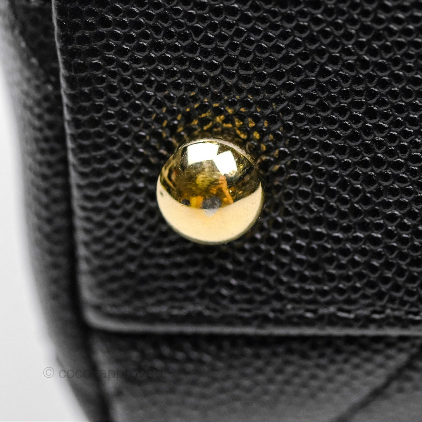 Chanel Small Coco Handle Chevron Black Caviar Gold Hardware