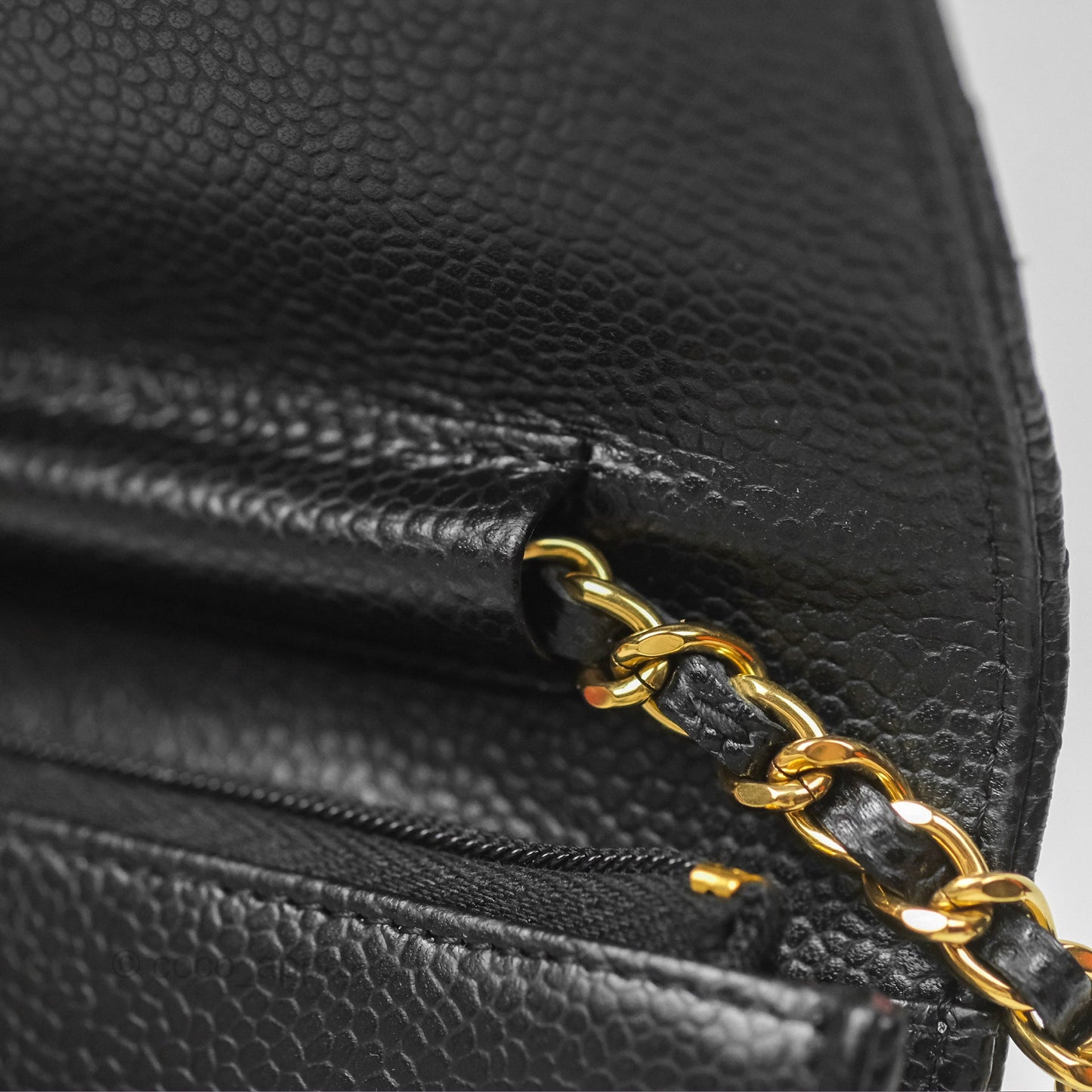 Chanel Quilted Classic Wallet On Chain WOC Black Caviar Gold Hardware
