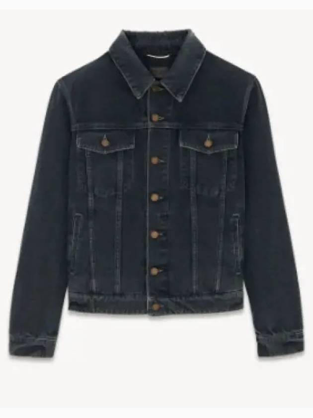 Luxury Saint Laurent Pocket Denim Jacket Black