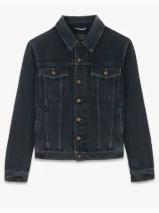 Luxury Saint Laurent Pocket Denim Jacket Black