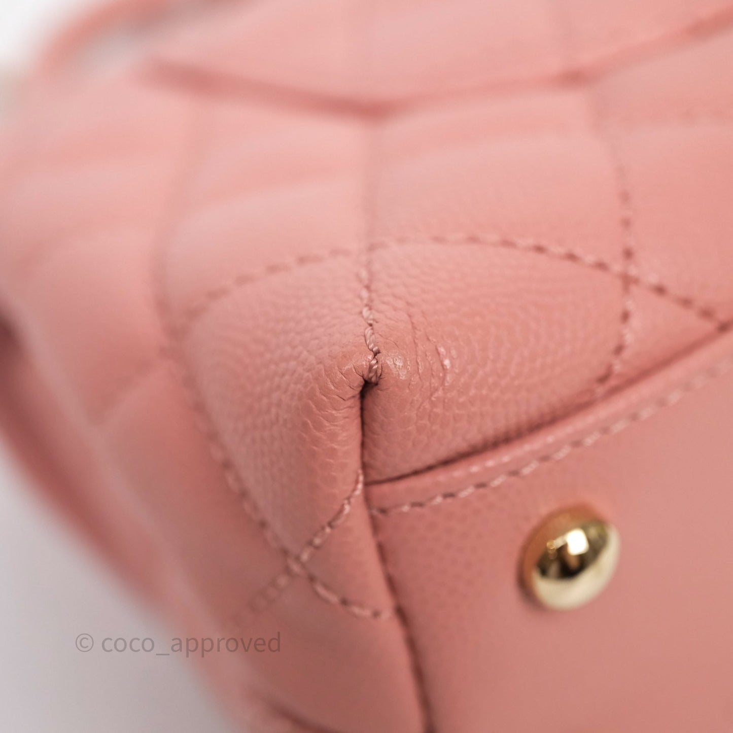 Chanel Small Coco Handle Quilted Pink Caviar Gold Hardware