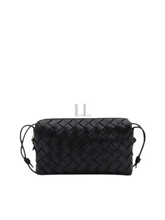 Luxury Bottega Veneta Intrecciato Small Leather Cross Bag Black