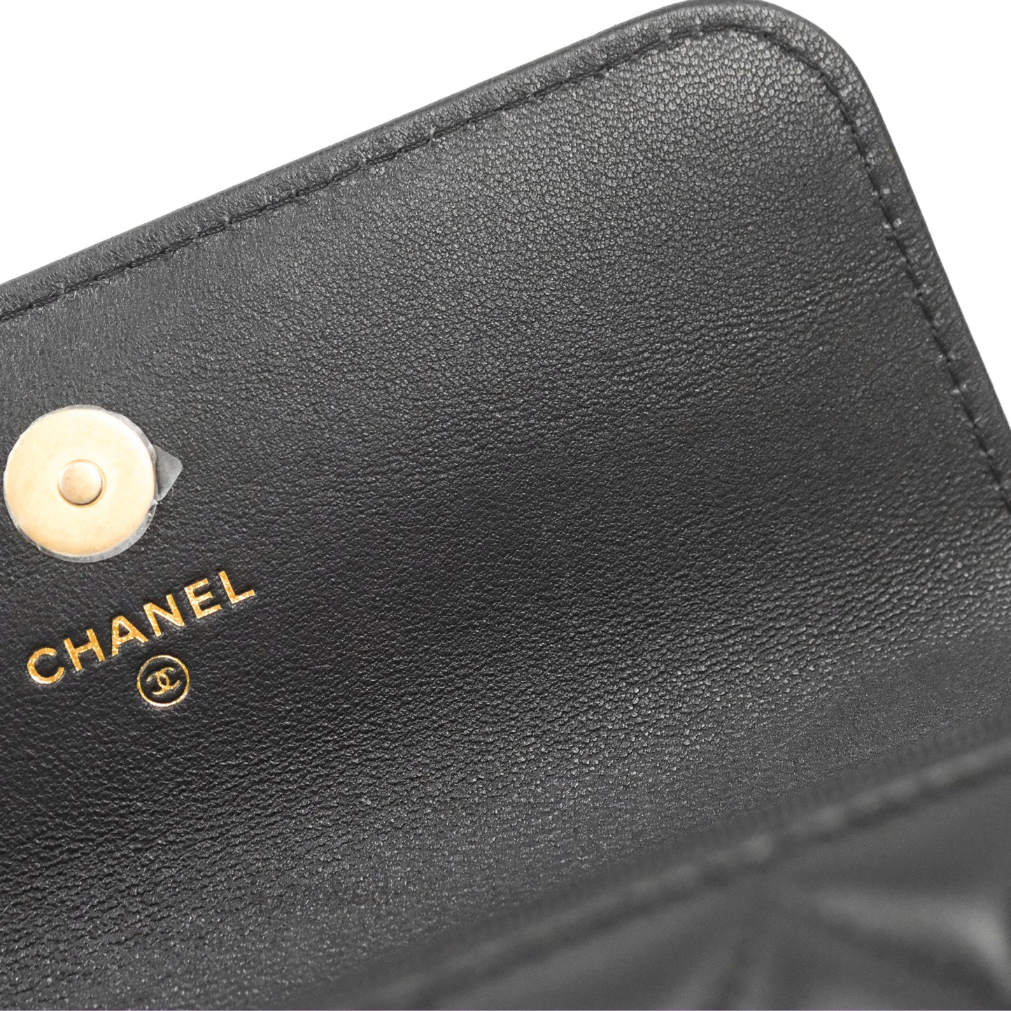 Chanel Mini WOC Phone Holder with Camellia Adjustable Chain Black Lambskin