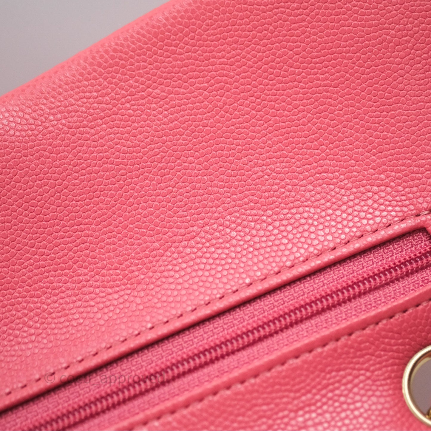 Chanel Classic M/L Medium Flap Quilted Pink Caviar Gold Hardware