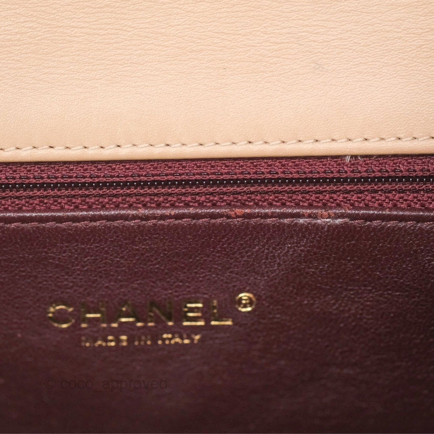 Chanel Small CC Filigree Flap Quilted Beige Black Caviar