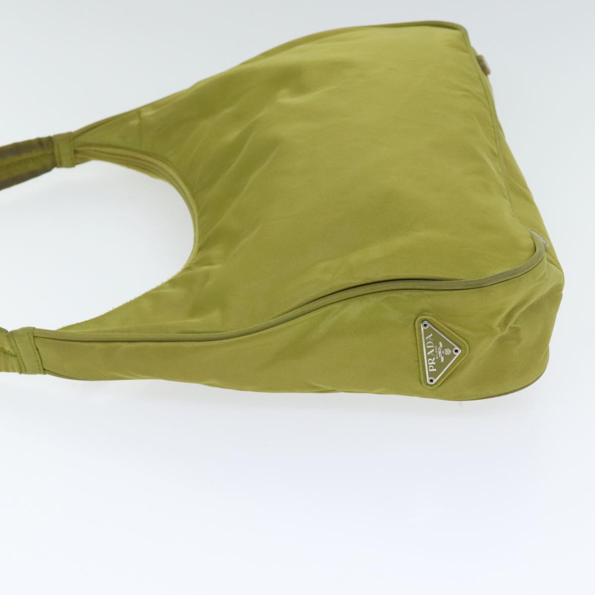 Luxury Prada Shoulder Bag Nylon Khaki Silver  91232