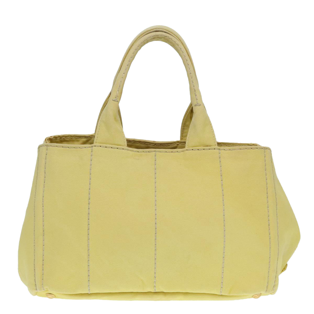 Luxury Prada Canapa MM Hand Bag Canvas Yellow Gold  91234