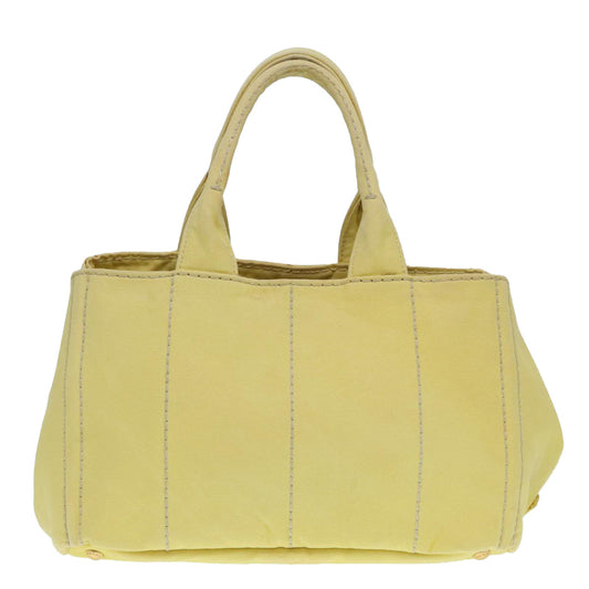 Luxury Prada Canapa MM Hand Bag Canvas Yellow Gold  91234