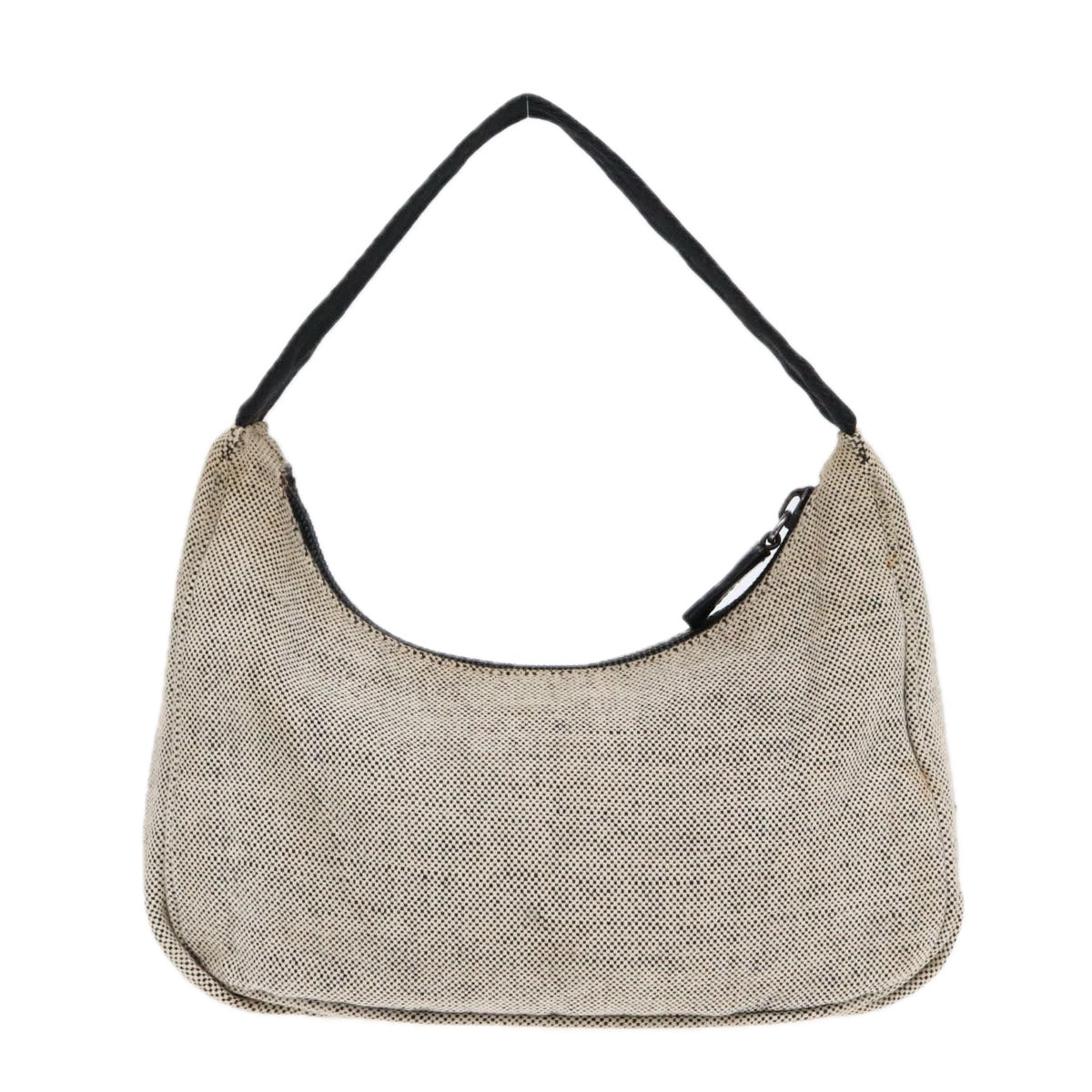 Luxury Prada Sports Hand Bag Canvas White Black Silver  91239