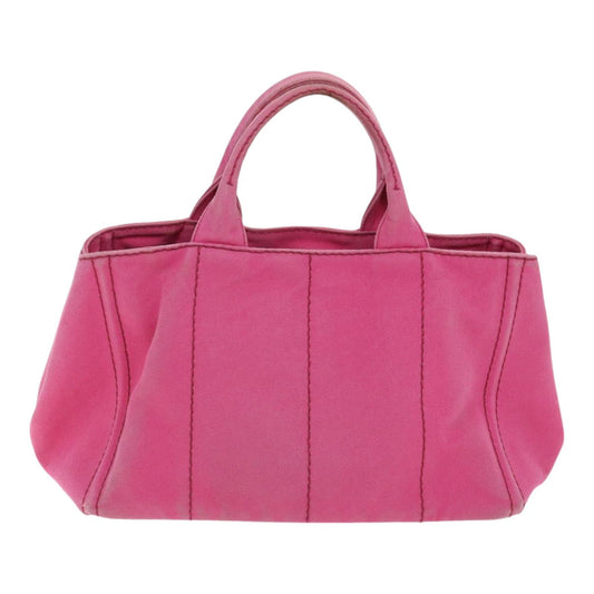 Luxury Prada Canapa MM Hand Bag Canvas Pink Gold  91241