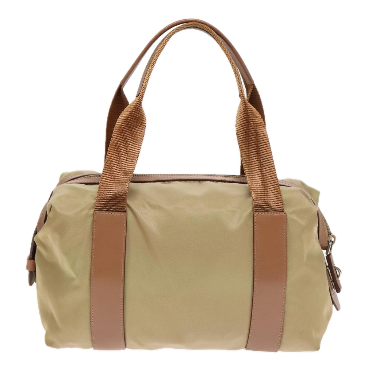 Luxury Prada Hand Bag Nylon Khaki Silver  91245