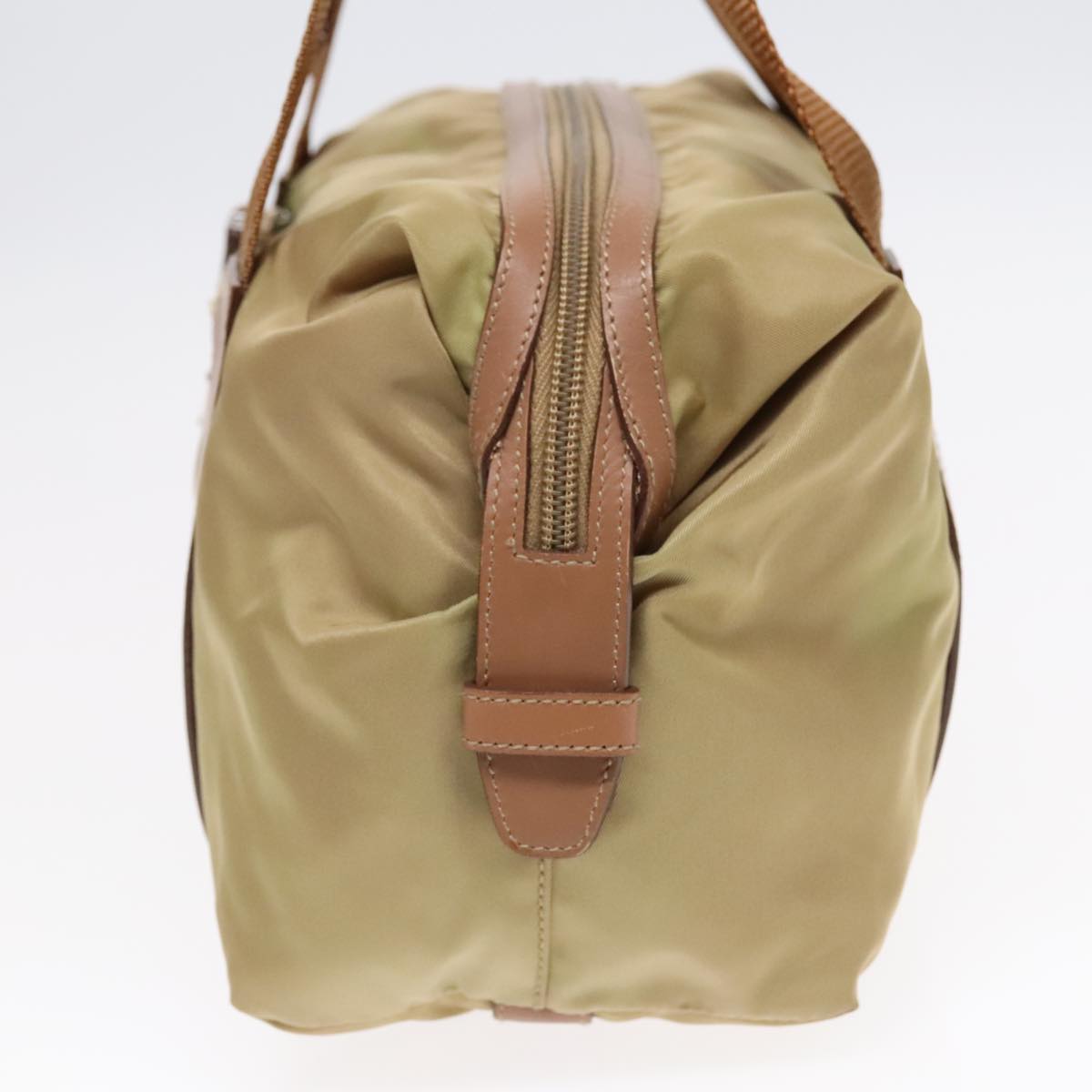 Luxury Prada Hand Bag Nylon Khaki Silver  91245