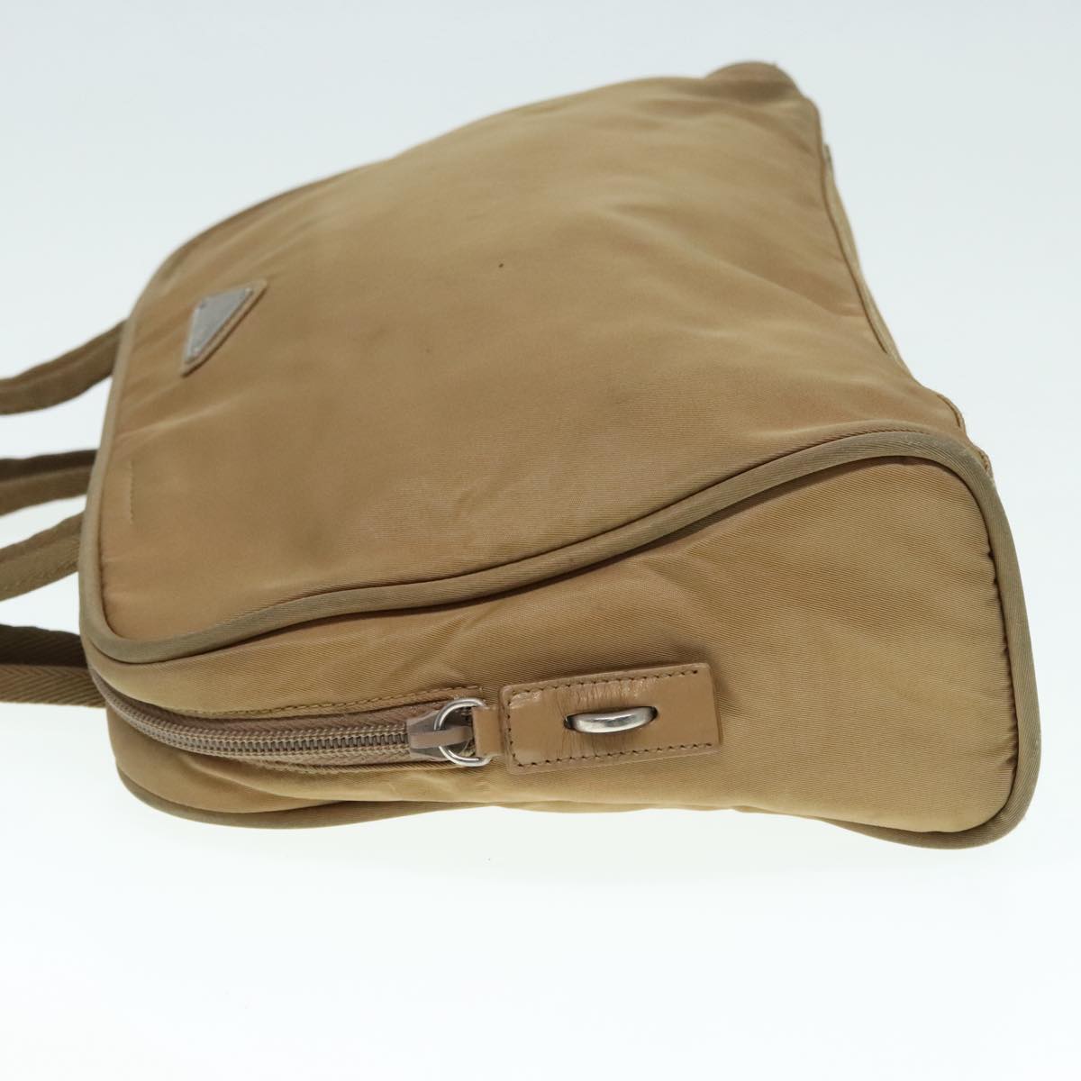 Luxury Prada Hand Bag Nylon Khaki Silver  91246