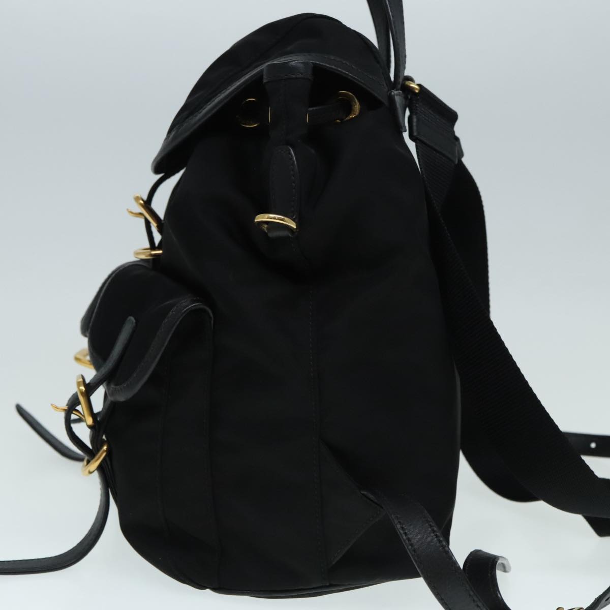 Luxury Prada Backpack Nylon Black Gold  91248