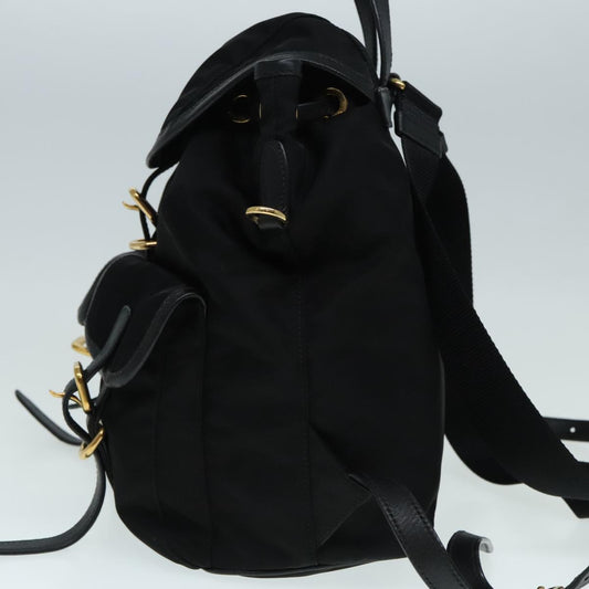 Luxury Prada Backpack Nylon Black Gold  91248