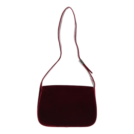Luxury Prada Shoulder Bag Velor Wine Red  91258