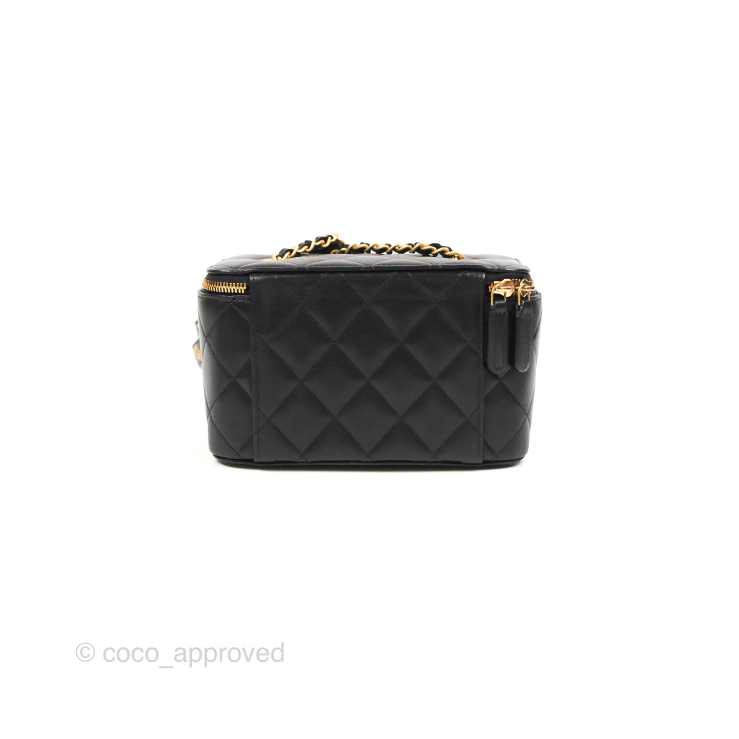 Chanel Vanity With Chain Black Goatskin Aged Gold Hardware