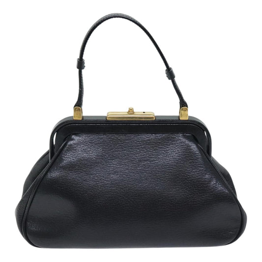 Luxury Prada Hand Bag Leather Black Gold  91260