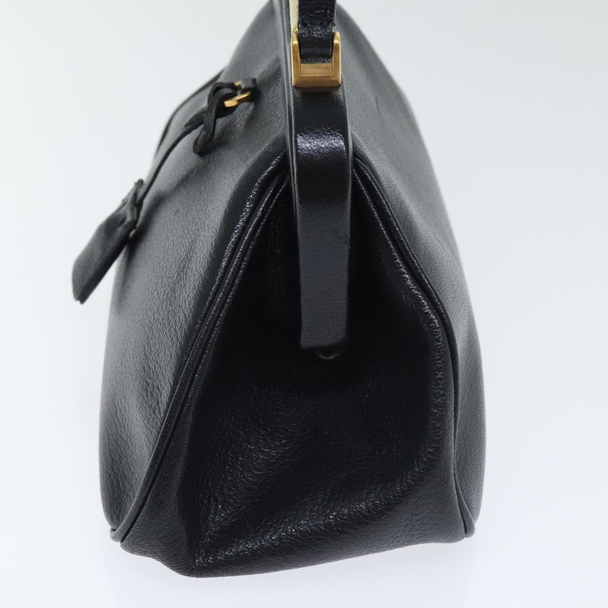 Luxury Prada Hand Bag Leather Black Gold  91260