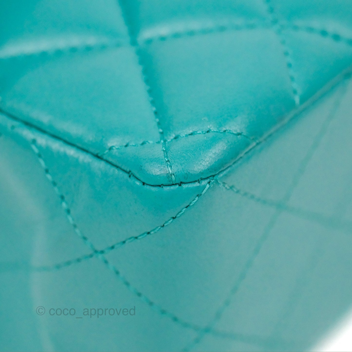 Chanel Small Classic Quilted Flap Turquoise Lambskin Gold Hardware