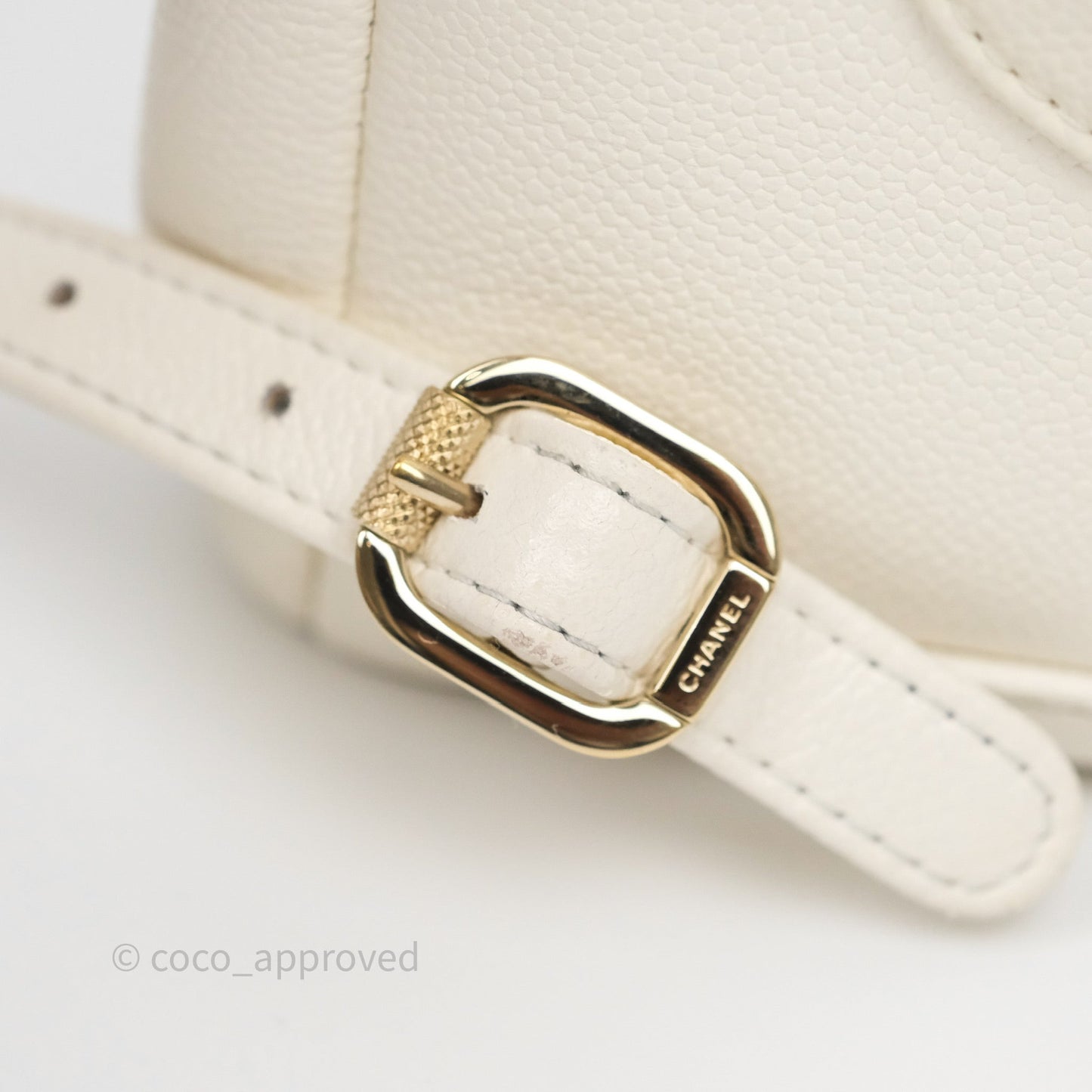 Chanel Quilted Business Affinity Backpack Ivory White Caviar Gold Hardware
