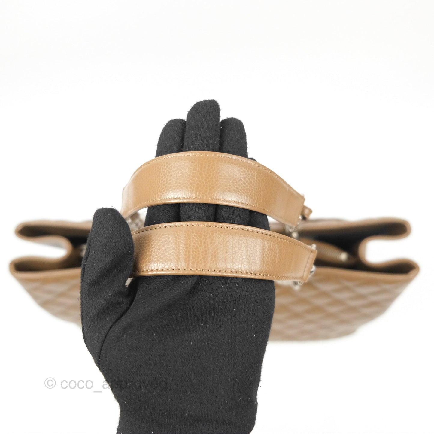 Chanel XL GST Brown Taupe Caviar Silver Hardware