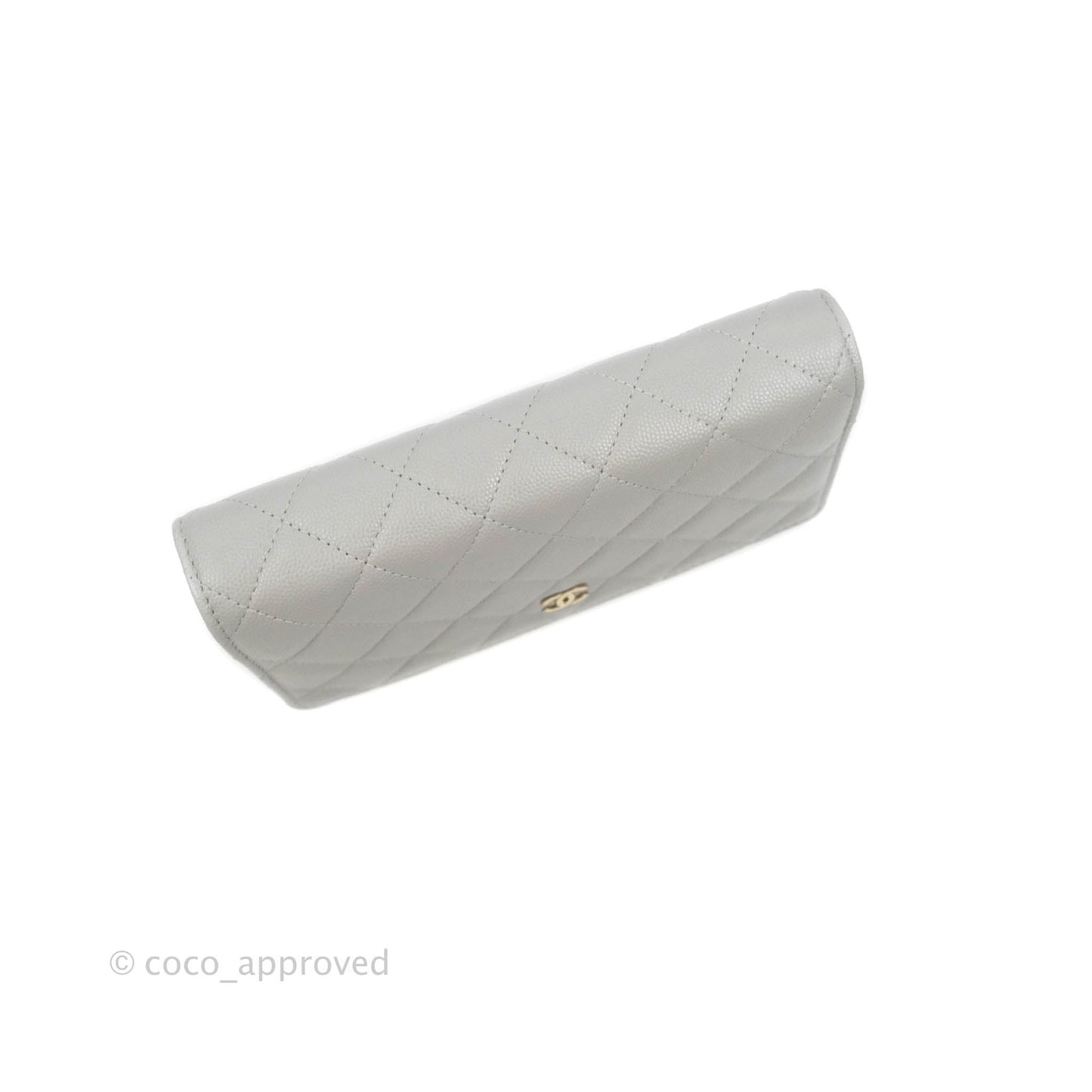 Chanel Classic Quilted Wallet on Chain WOC Grey Caviar Gold Hardware 21A