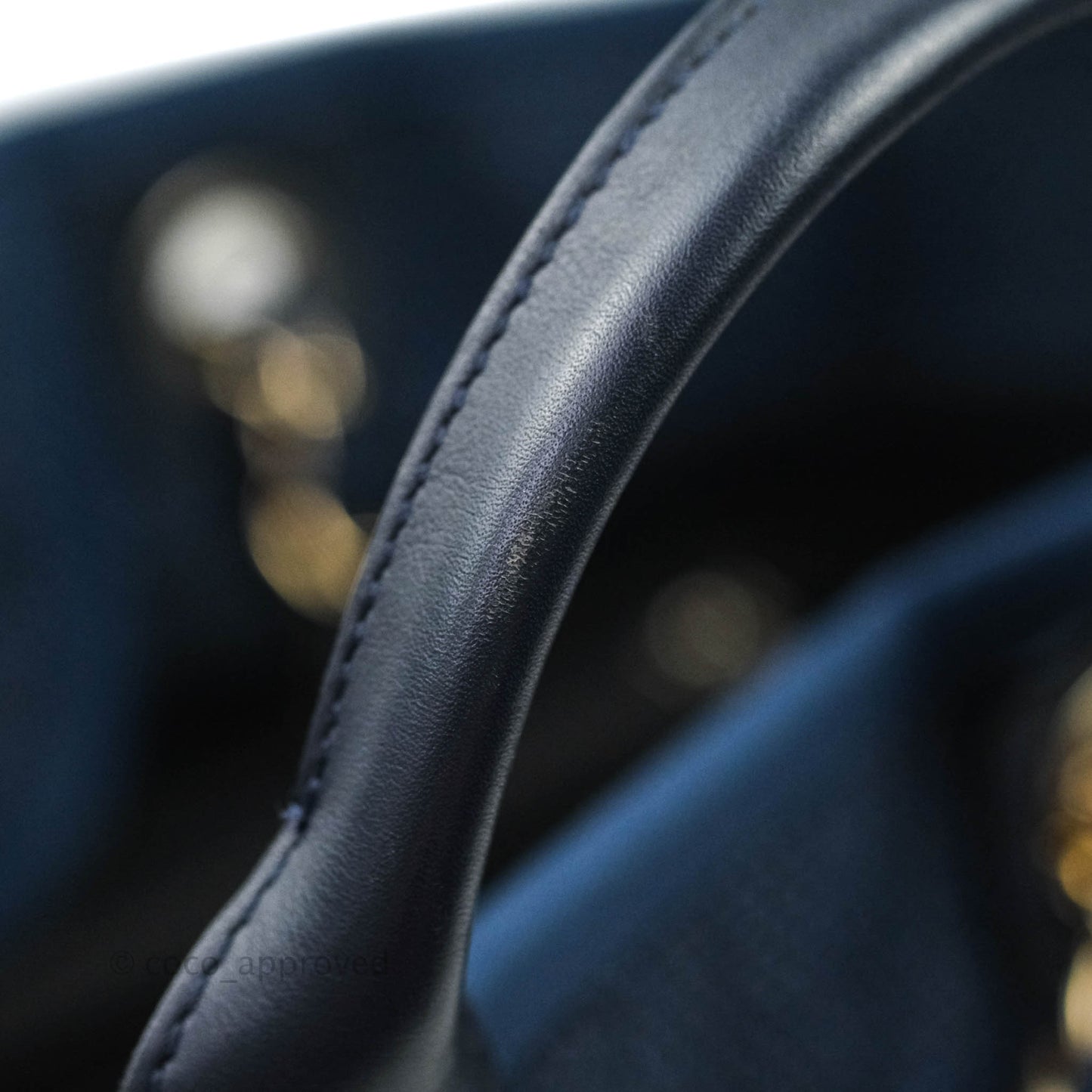 Chanel Large Deauville Blue Canvas Gold Hardware