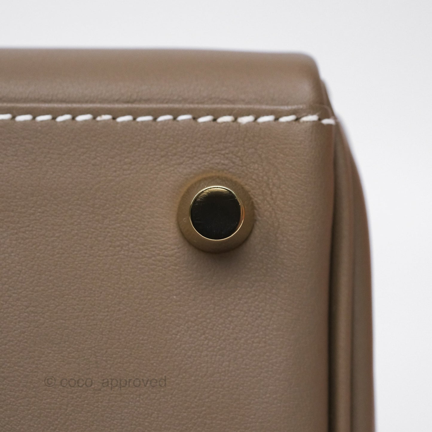 Hermès Retourne Kelly 25 Etoupe 18 Swift Gold Hardware