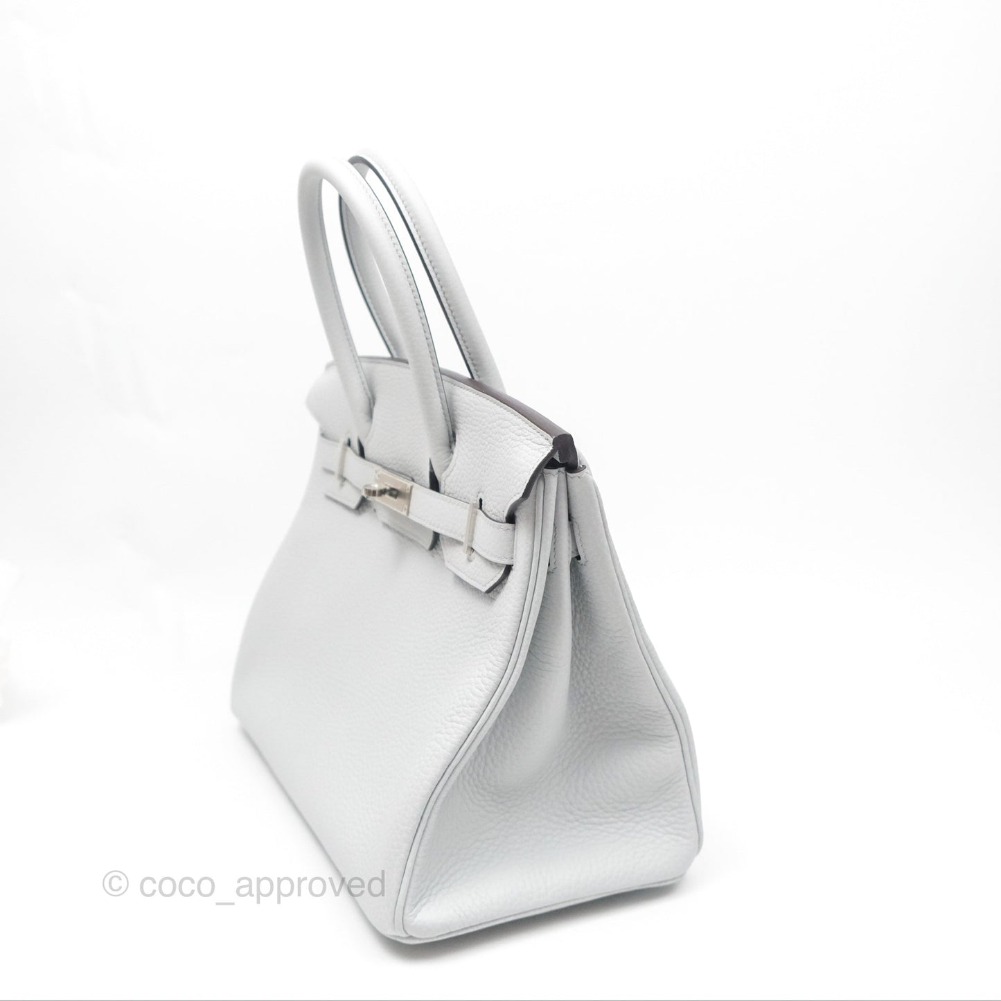 Hermès Birkin 30 Retourne Blue Pale Clemence Palladium Hardware