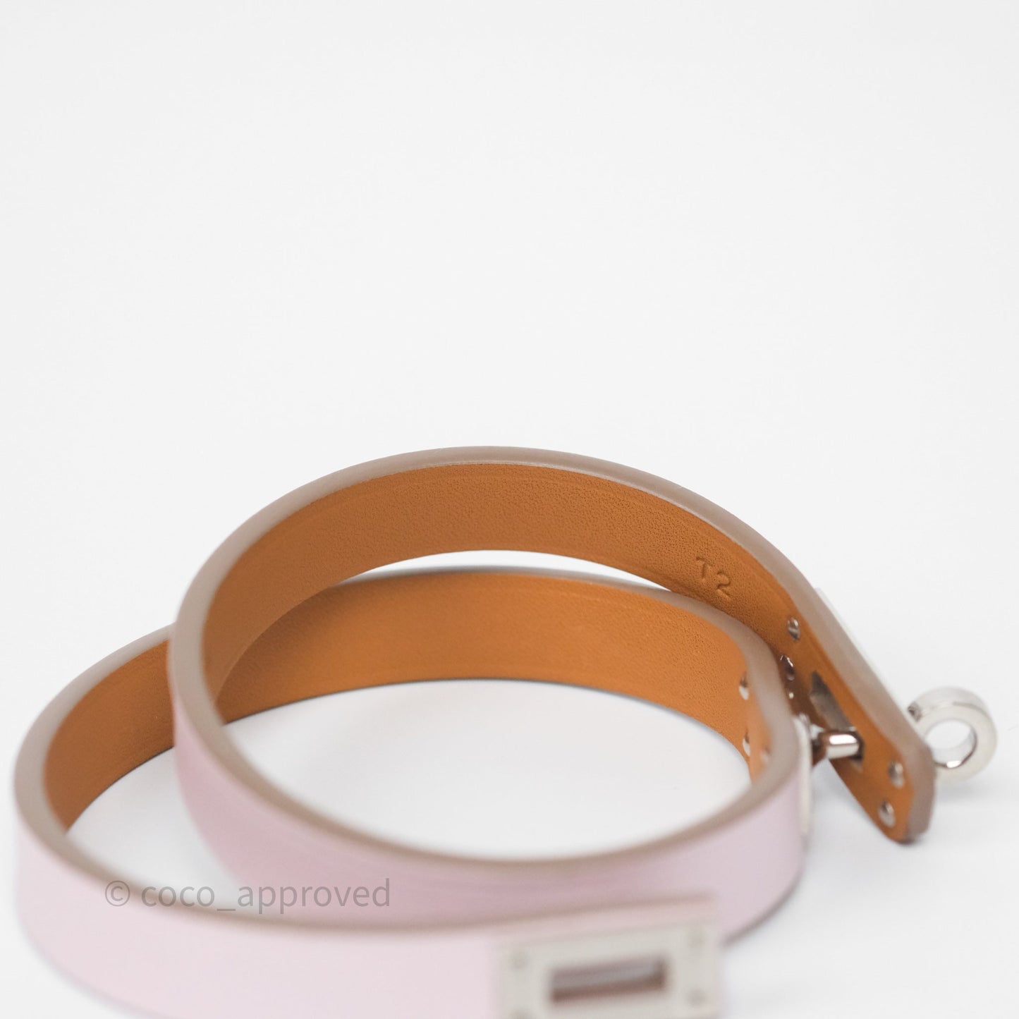 Hermès Kelly Double Tour Bracelet Mauve Pâle Swift Palladium Hardware