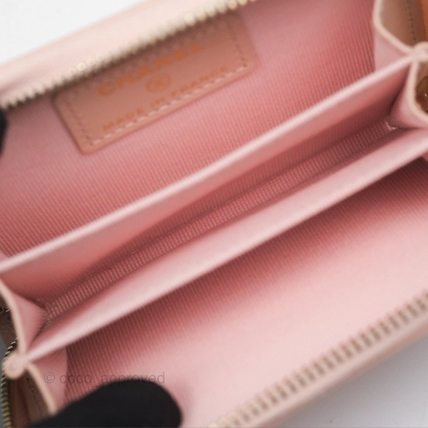 Chanel Classic Zipped Coin Purse Pink Caviar Gold Hardware