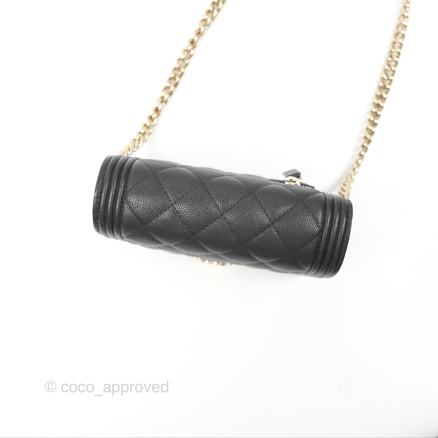 Chanel Mini Boy Quilted Wallet on Chain WOC Black Caviar Gold Hardware
