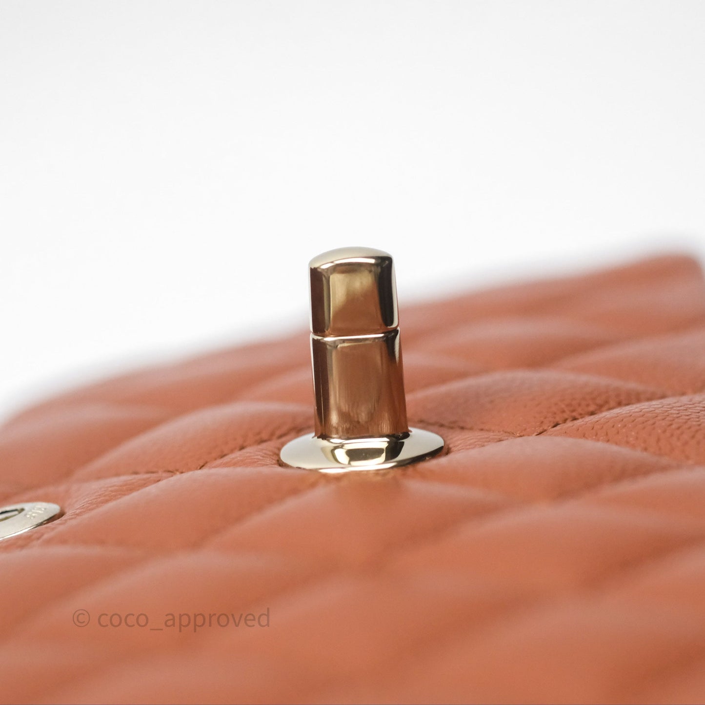 Chanel Small S/M Classic Flap Quilted Brown Caviar Gold Hardware