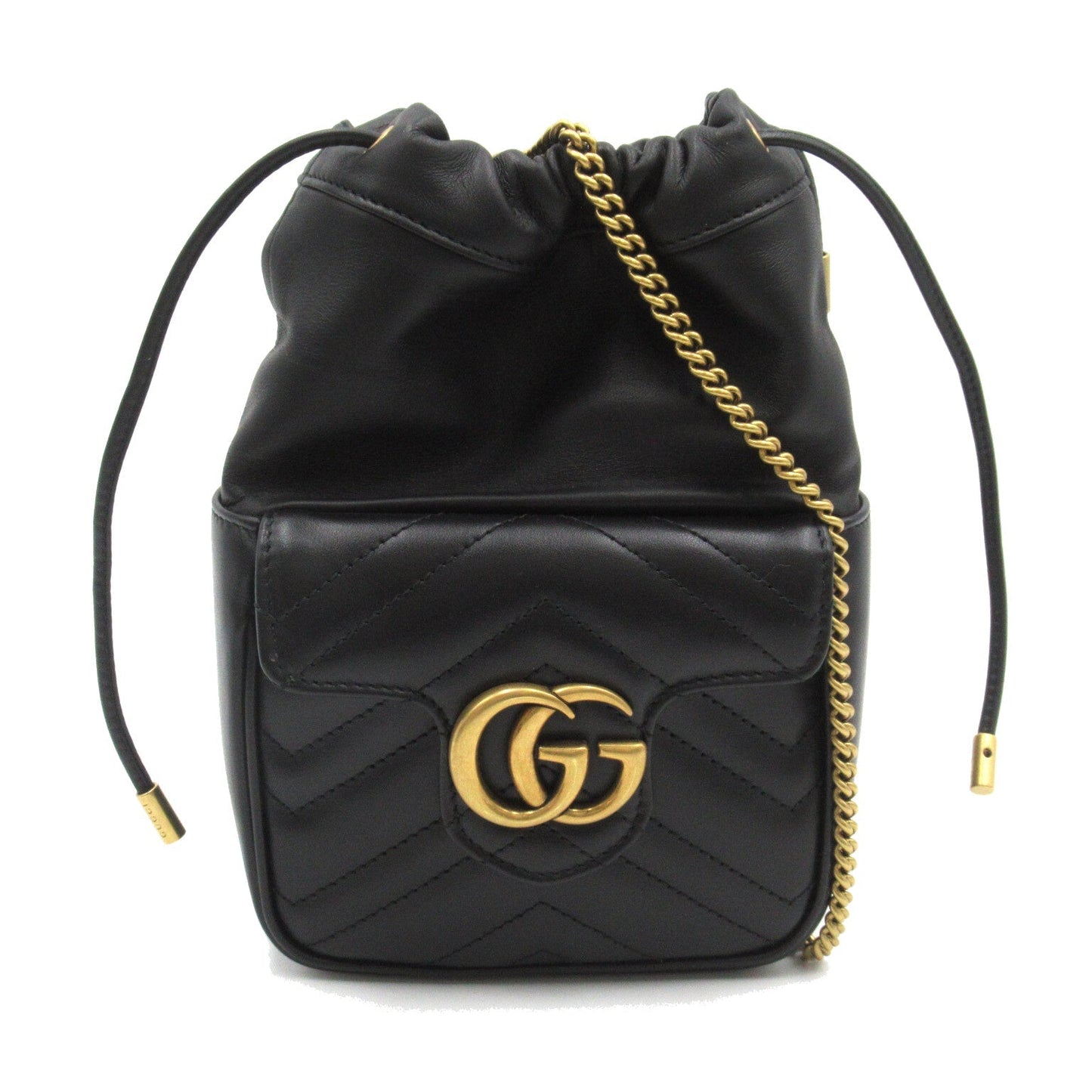 Luxury Gucci Trending 2025 GG Marmont quilting Mini Bucket Shoulder bag Leather Black
