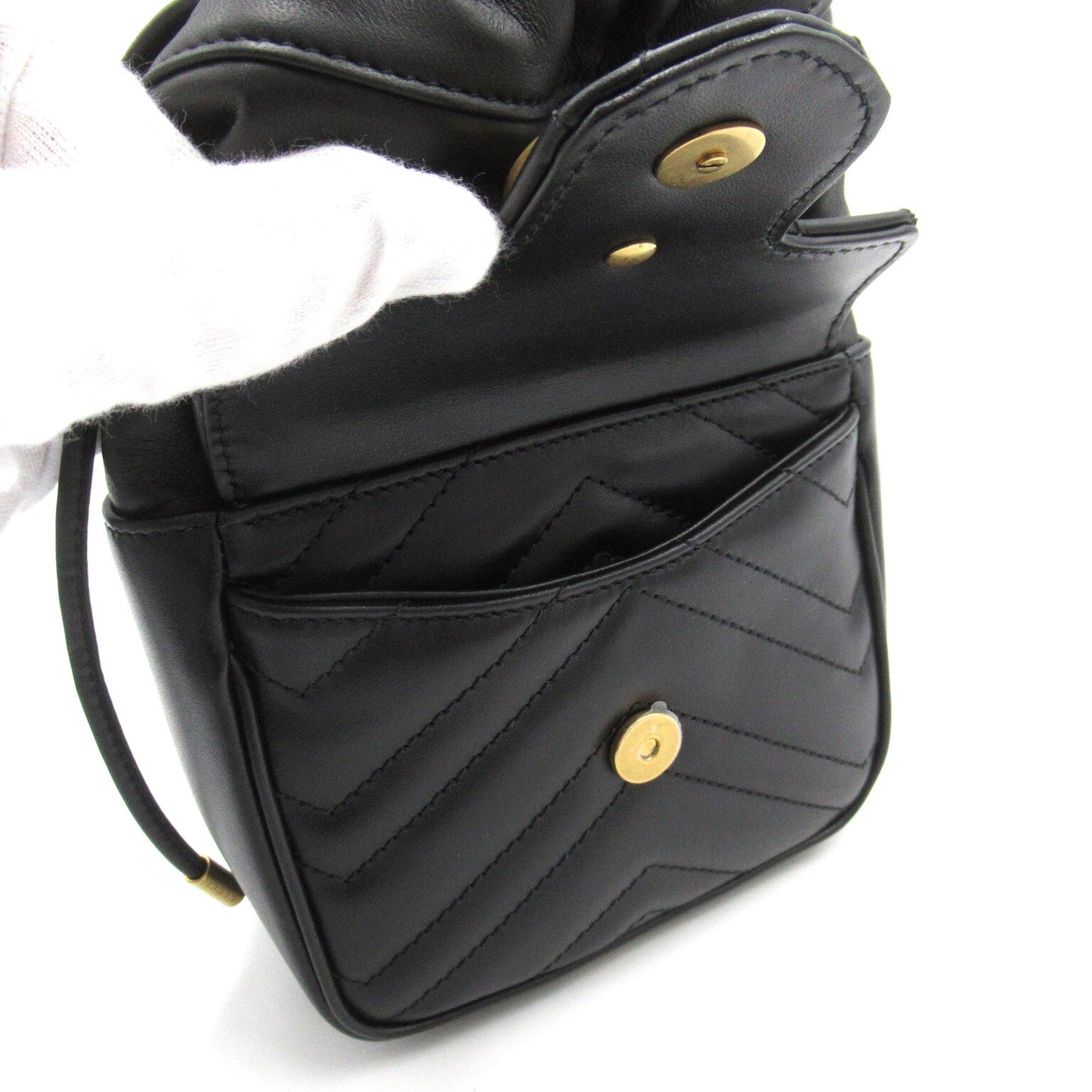 Luxury Gucci Trending 2025 GG Marmont quilting Mini Bucket Shoulder bag Leather Black