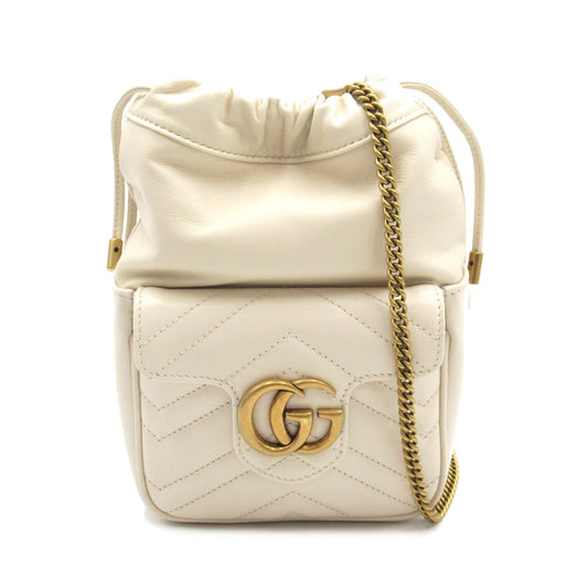 Luxury Gucci Trending 2025 GG Marmont quilting Mini Bucket Shoulder bag Leather White