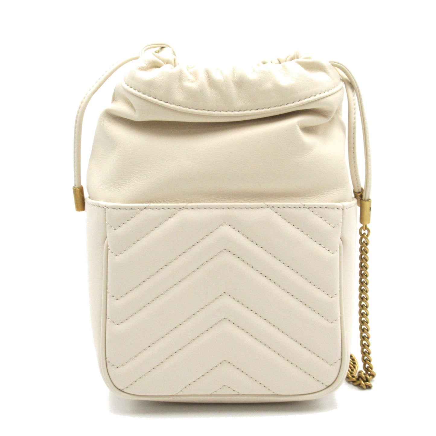 Luxury Gucci Trending 2025 GG Marmont quilting Mini Bucket Shoulder bag Leather White