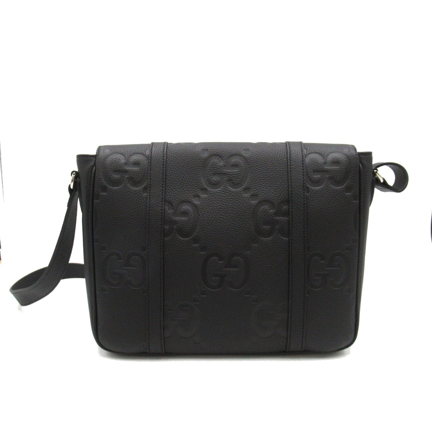Luxury Gucci Trending 2025 Jumbo GG Medium Messenger bag Shoulder bag Leather Black