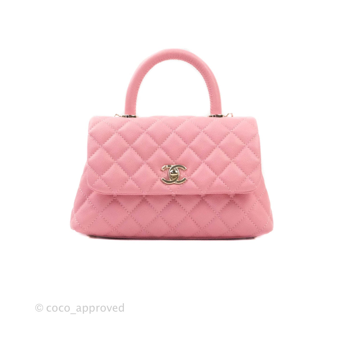 Chanel Mini (Small) Coco Handle Quilted Pink Caviar Gold Hardware 20A