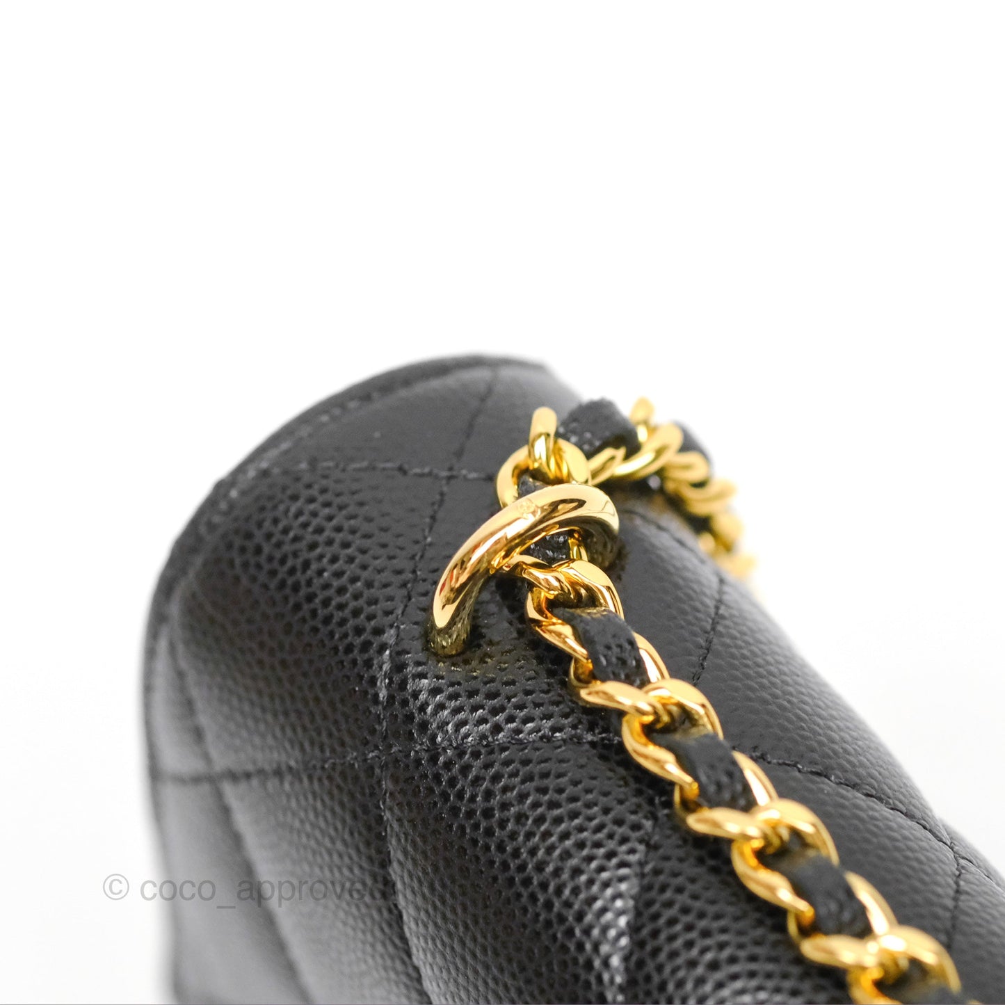 Chanel WOC Bag Charm Black Caviar Gold Hardware