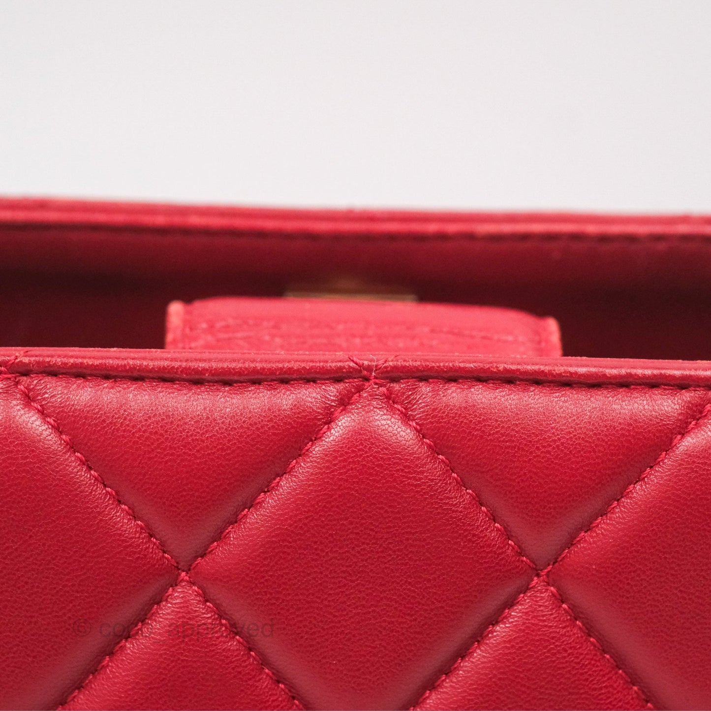 Chanel Tote Bag Red Lambskin Aged Gold Hardware