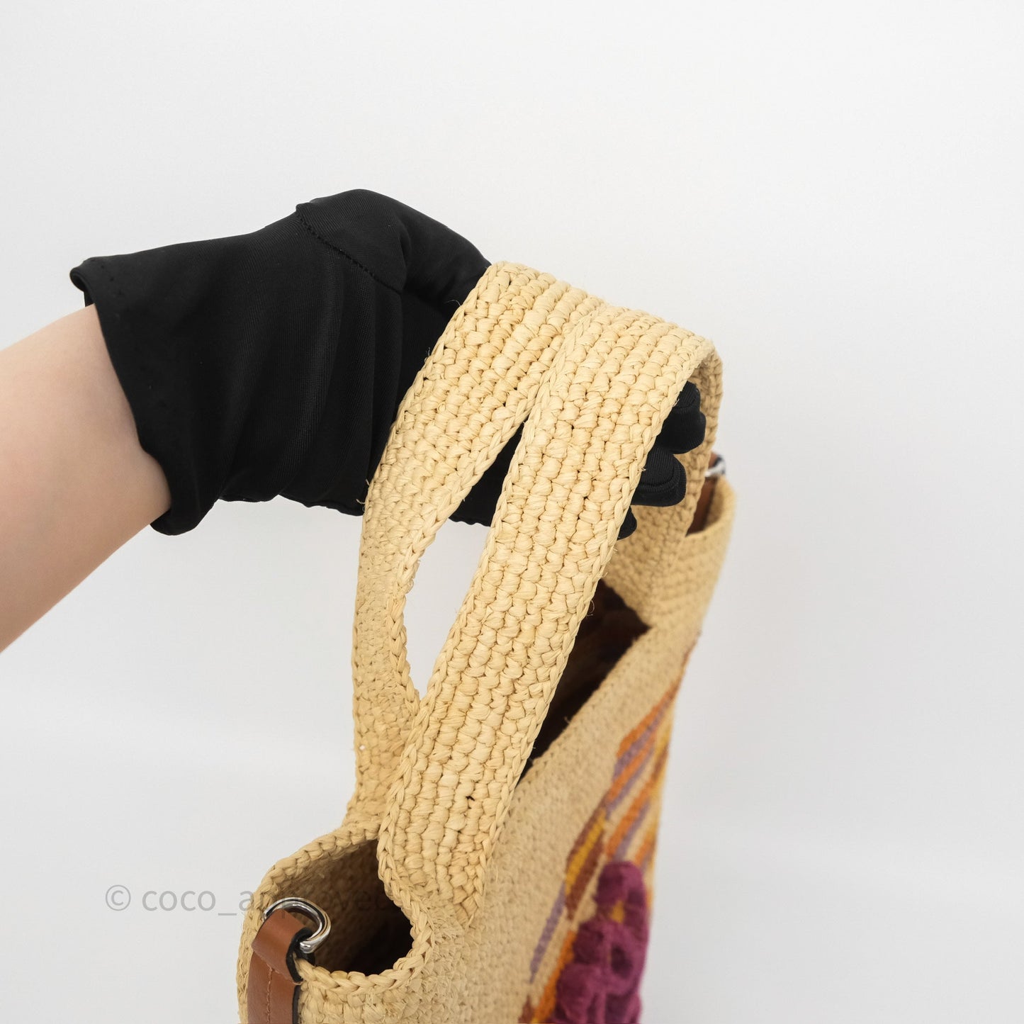 Loewe x Paula’s Ibiza Slit Mini Rainbow Raffia Bag